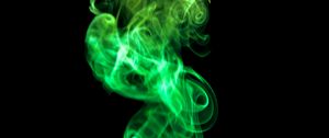 Превью обои дым, темнота, абстракция, прозрачный, зеленый