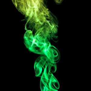 Превью обои дым, темнота, абстракция, прозрачный, зеленый
