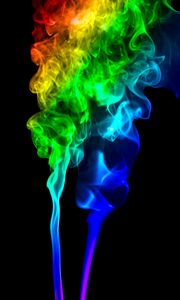 Превью обои дым, темнота, фон, разноцветный