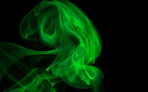 Превью обои дым, цветной дым, сгусток, зеленый