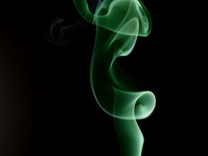 Превью обои дым, зеленый, спираль