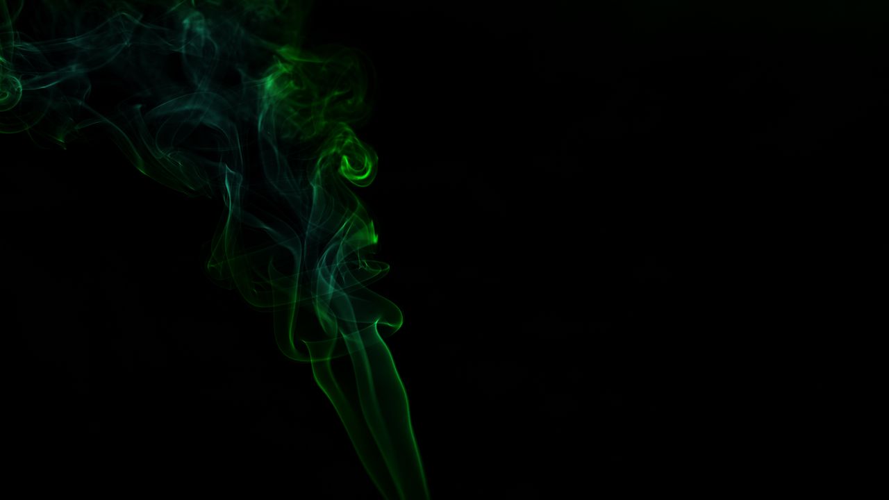 Обои дым, зеленый, темный