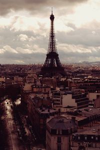 Превью обои eiffel tower, paris, france, эйфелева башня, париж, франция, вид сверху, вечер