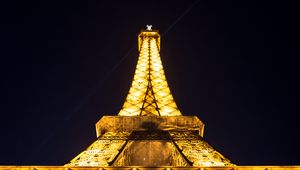 Превью обои эйфелева башня, башня, париж, франция, вид снизу, подсветка