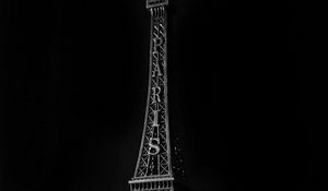 Превью обои эйфелева башня, миниатюра, париж, франция, черно-белый