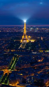Превью обои эйфелева башня, ночной город, париж, франция, огни города