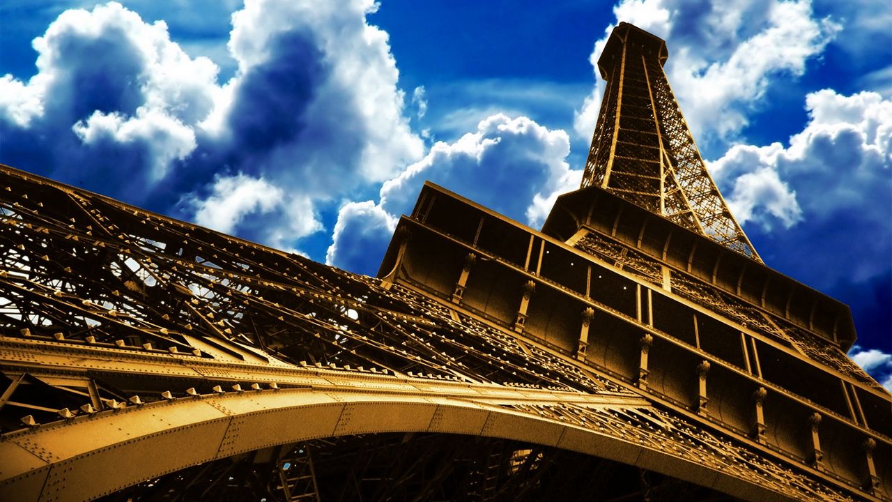 Обои эйфелева башня, париж, франция, небо