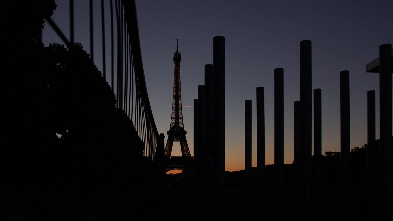 Обои эйфелева башня, париж, ночь
