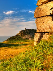 Превью обои эксмур, сомерсет, трава, небо, hdr