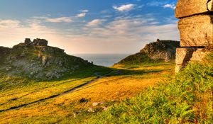 Превью обои эксмур, сомерсет, трава, небо, hdr