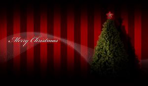 Превью обои елка, гирлянда, звезда, праздник, рождество, надпись, поздравление