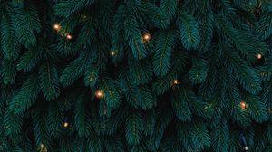 Превью обои елка, гирлянды, новый год, рождество, праздники