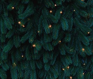 Превью обои елка, гирлянды, новый год, рождество, праздники