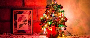 Превью обои елка, новый год, рождество, украшение, гирлянды