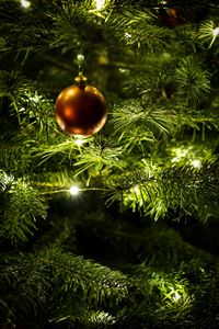 Превью обои елка, шар, новый год, украшение, гирлянда