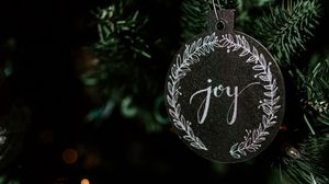 Превью обои елка, украшение, надпись, новый год, рождество