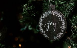 Превью обои елка, украшение, надпись, новый год, рождество