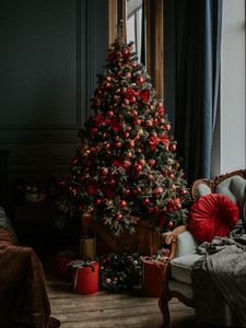 Превью обои елка, украшения, подарки, рождество, новый год