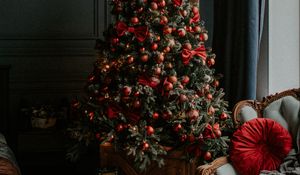 Превью обои елка, украшения, подарки, рождество, новый год