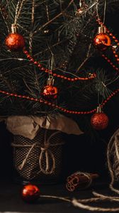 Превью обои елка, украшения, праздник, рождество, новый год
