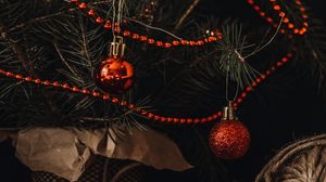 Превью обои елка, украшения, праздник, рождество, новый год