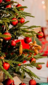 Превью обои елка, украшения, рождество, новый год, праздники