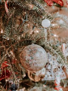 Превью обои елка, украшения, шар, глобус, новый год
