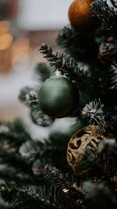 Превью обои елка, украшения, шары, новый год, рождество, праздники