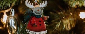 Превью обои елочная игрушка, олень, украшение, декорация, новый год, рождество