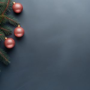 Превью обои елочные шары, шары, ветки, украшения, новый год, рождество