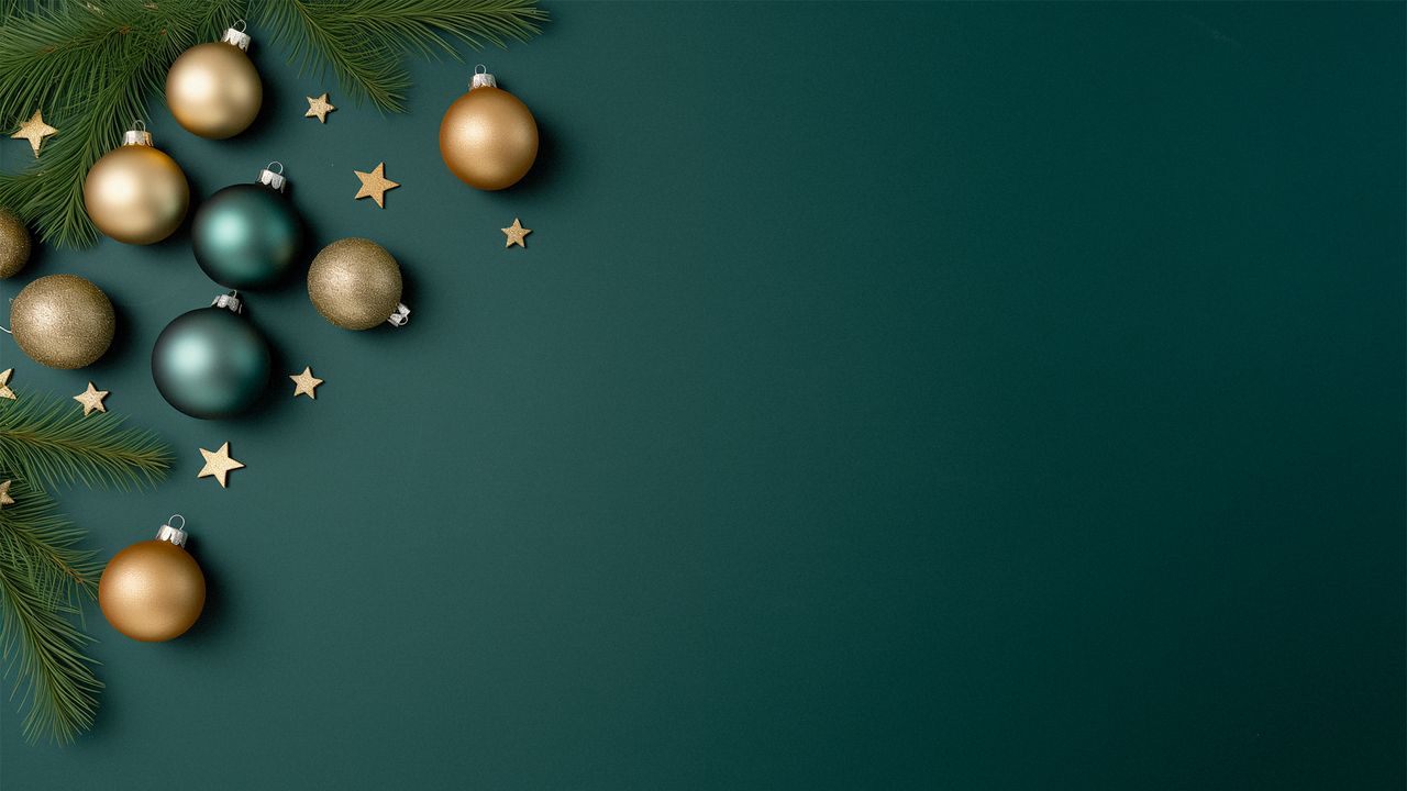 Обои елочные украшения, шары, ветки, зеленый, новый год, рождество