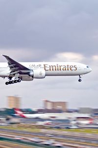 Превью обои emirates, boeing, самолет, полет, небо