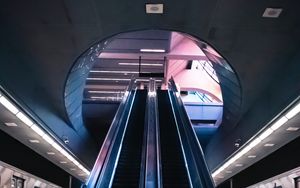 Превью обои эскалатор, метро, станция, интерьер
