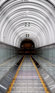 Превью обои эскалатор, тоннель, метро, подземный, интерьер