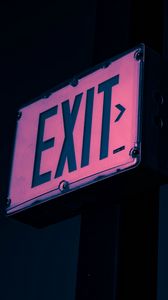 Превью обои exit, выход, надпись, подсветка, указатель