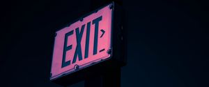 Превью обои exit, выход, надпись, подсветка, указатель