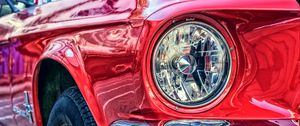 Превью обои фара, авто, красный