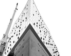 Превью обои фасад, архитектура, здание, чб