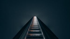 Превью обои фасад, здание, архитектура, вид снизу, ночь