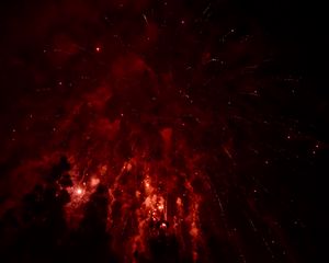 Превью обои фейерверк, ночь, небо, искры