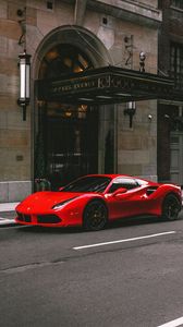 Превью обои ferrari 458, ferrari, автомобиль, спорткар, вид сбоку, красный