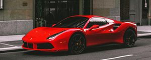 Превью обои ferrari 458, ferrari, автомобиль, спорткар, вид сбоку, красный