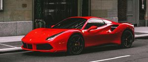 Превью обои ferrari 458, ferrari, автомобиль, спорткар, вид сбоку, красный
