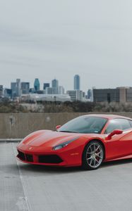 Превью обои ferrari 458, ferrari, спорткар, красный, вид сбоку