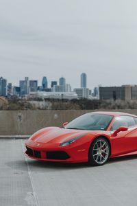 Превью обои ferrari 458, ferrari, спорткар, красный, вид сбоку
