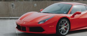 Превью обои ferrari 458, ferrari, спорткар, красный, вид сбоку
