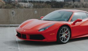 Превью обои ferrari 458, ferrari, спорткар, красный, вид сбоку