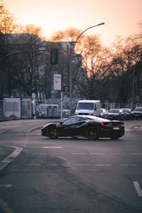 Превью обои ferrari 458 italia, ferrari, автомобиль, черный, дорога