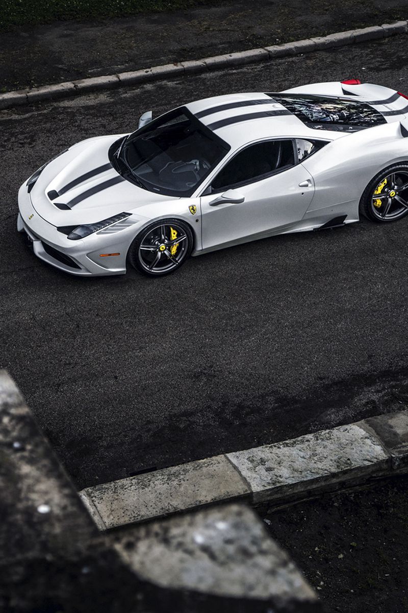 Скачать 800x1200 ferrari, 458, машины, вид сверху обои, картинки iphone  4s/4 for parallax