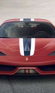 Превью обои ferrari 458 speciale, ferrari, красный, вид спереди